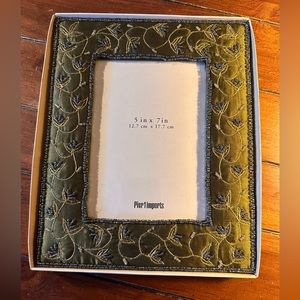 Unused in Original Box Pier 1 5 x 7 Inch Silk Beaded Picture Frame
